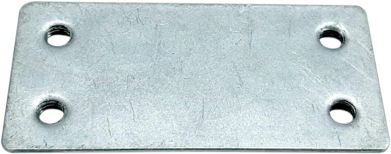 P-BD80D Flat Connector Reinforced Joint for Large Aluminium Profiles, Galvanized Steel, High Load Capacity, Smooth Finish, Ideal for Fabric Frame Assembly